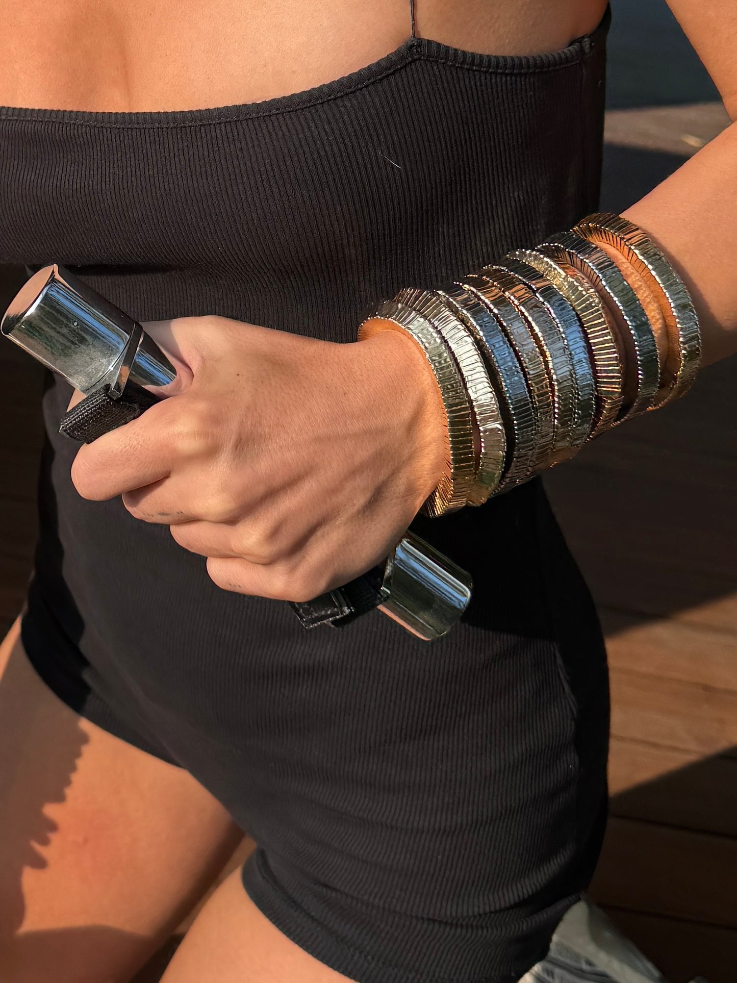 Bracelet élastique CUBE / argenté