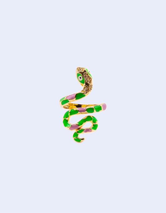 Bague SERPENTINE Vert et Rose